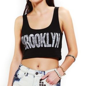 Urban Outfitters Brooklyn Graphic Crop Top Small